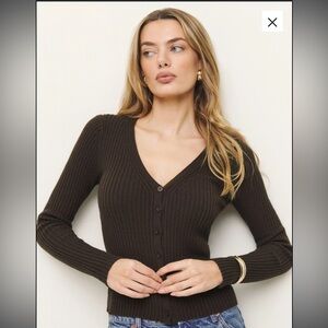Reformation Fia Cashmere Blend Cardigan Brown - Size S